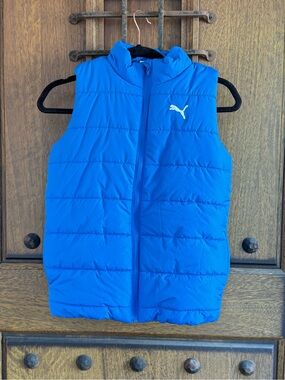 Puma Kids Royal Blue Quilted Puffer Vest Size 10/ 12